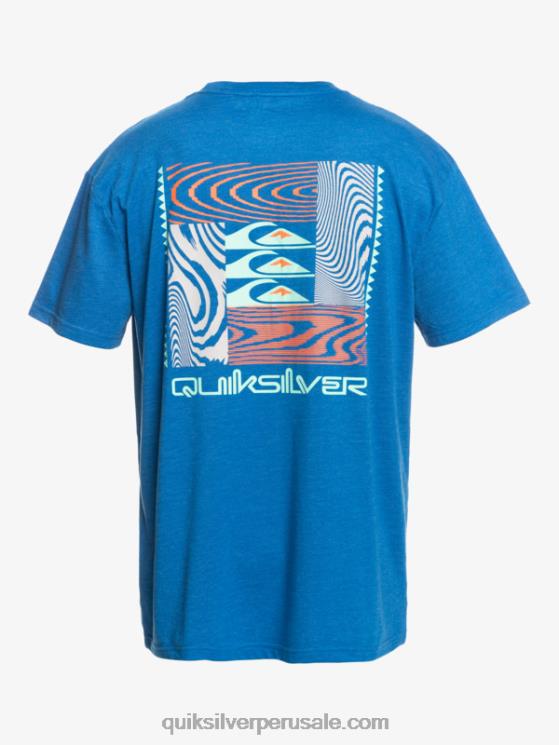 Quiksilver N8LNT1015 hombres snorkel azul camiseta con motivo deformado