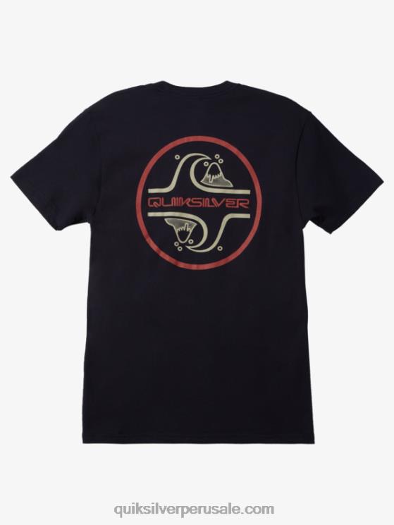 Quiksilver N8LNT1025 hombres chaqueta azul marino camiseta con motivo de burbujas