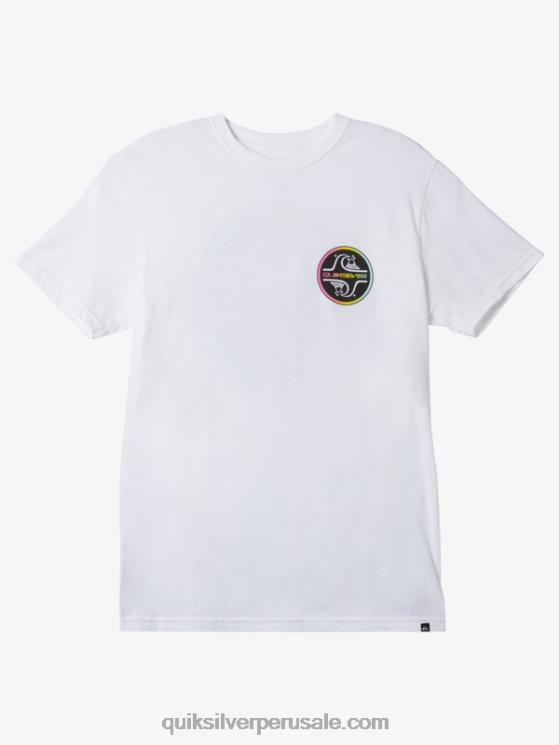 Quiksilver N8LNT1027 hombres blanco camiseta con motivo de burbujas