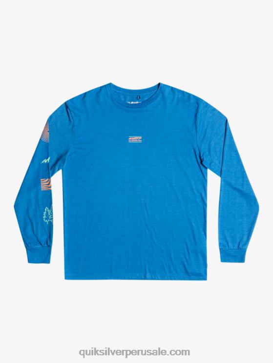 Quiksilver N8LNT1038 hombres snorkel azul fragmento de la naturaleza camiseta de manga larga