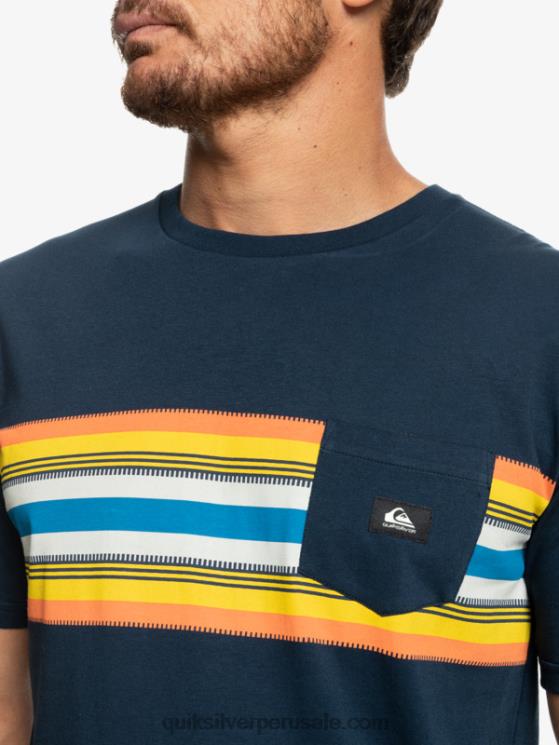 Quiksilver N8LNT1064 hombres chaqueta azul marino camiseta surfadelica rayas bolsillo