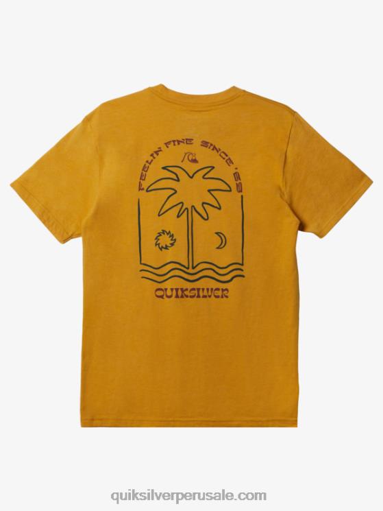 Quiksilver N8LNT1073 hombres brezo dorado brillante camiseta nueva toma mod