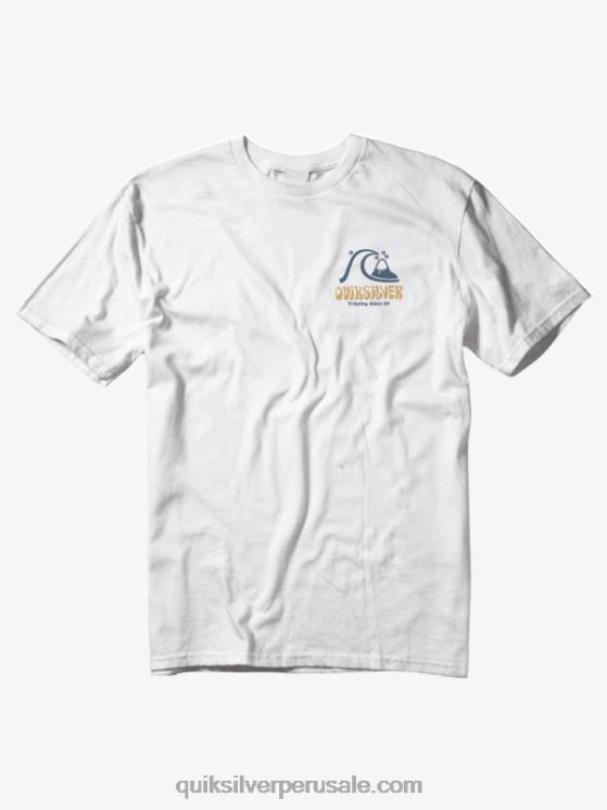 Quiksilver N8LNT1100 hombres blanco antiguo camiseta artes en las palmas