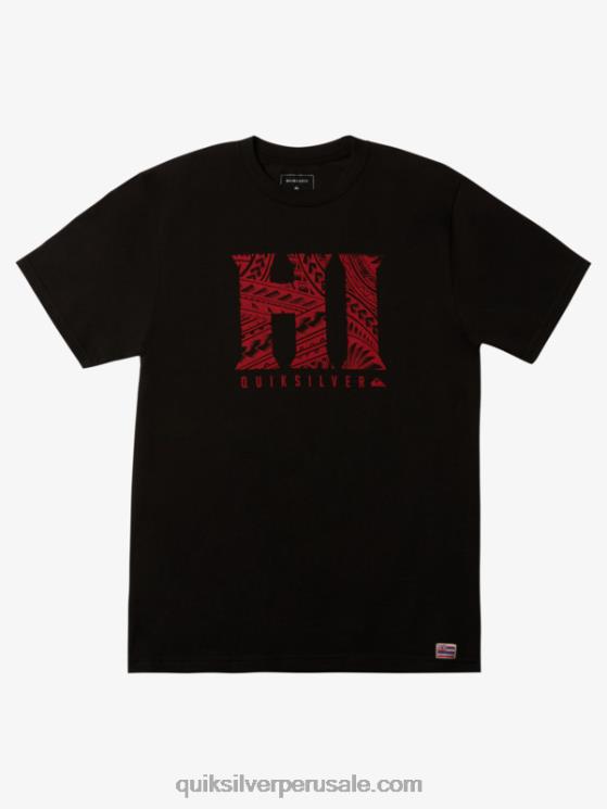 Quiksilver N8LNT1103 hombres negro camiseta isleña de hawaii