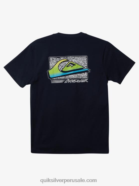 Quiksilver N8LNT1109 hombres chaqueta azul marino camiseta retro desteñida