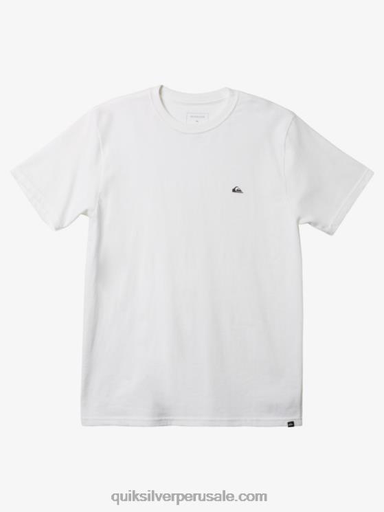 Quiksilver N8LNT110 hombres blanco camiseta mw con logo pequeño