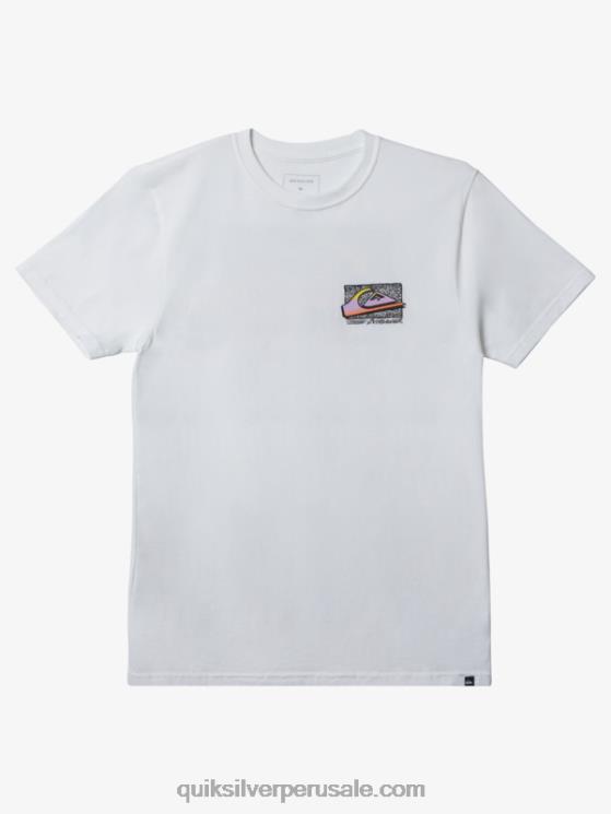Quiksilver N8LNT1110 hombres blanco camiseta retro desteñida