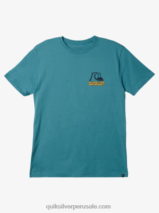 Quiksilver N8LNT1117 hombres azul bretaña camiseta levántate y brilla