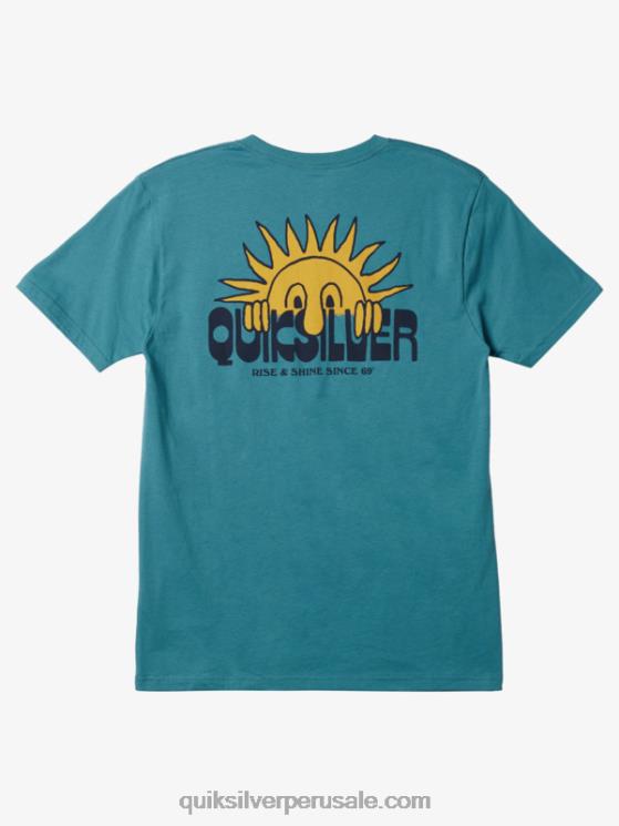 Quiksilver N8LNT1117 hombres azul bretaña camiseta levántate y brilla