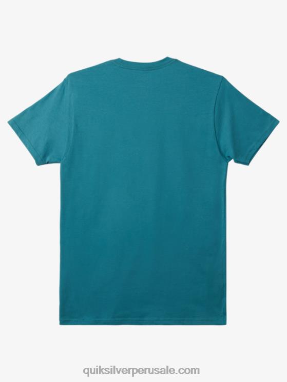 Quiksilver N8LNT114 hombres azul bretaña camiseta mw con logo pequeño