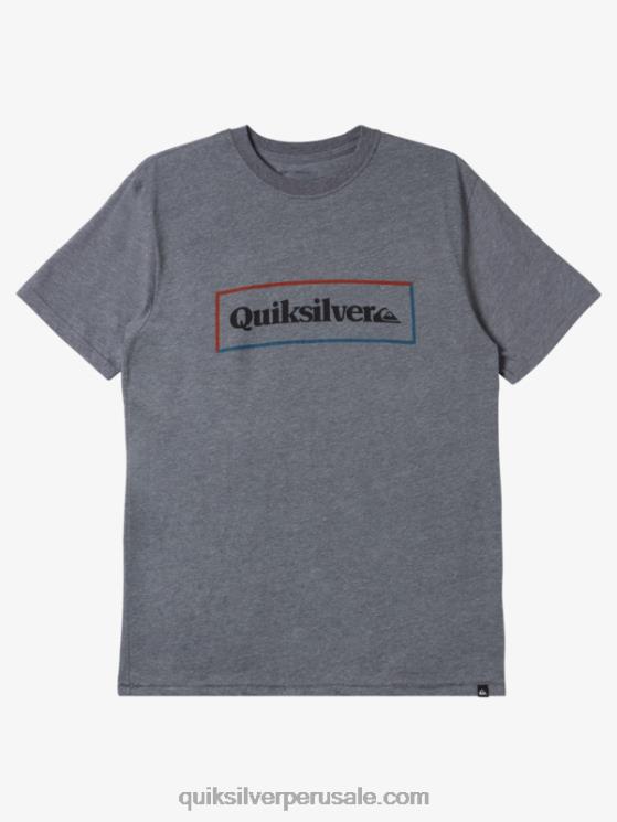 Quiksilver N8LNT1165 hombres brezo gris medio camiseta con mod de bloqueo simple