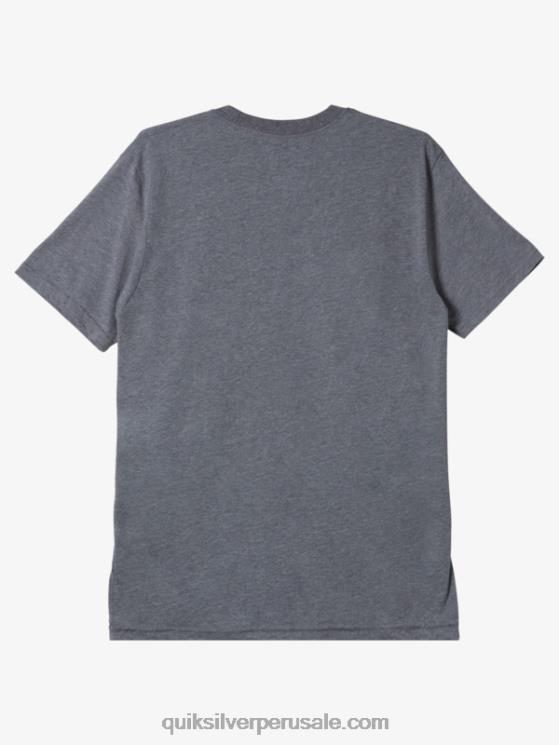 Quiksilver N8LNT1165 hombres brezo gris medio camiseta con mod de bloqueo simple