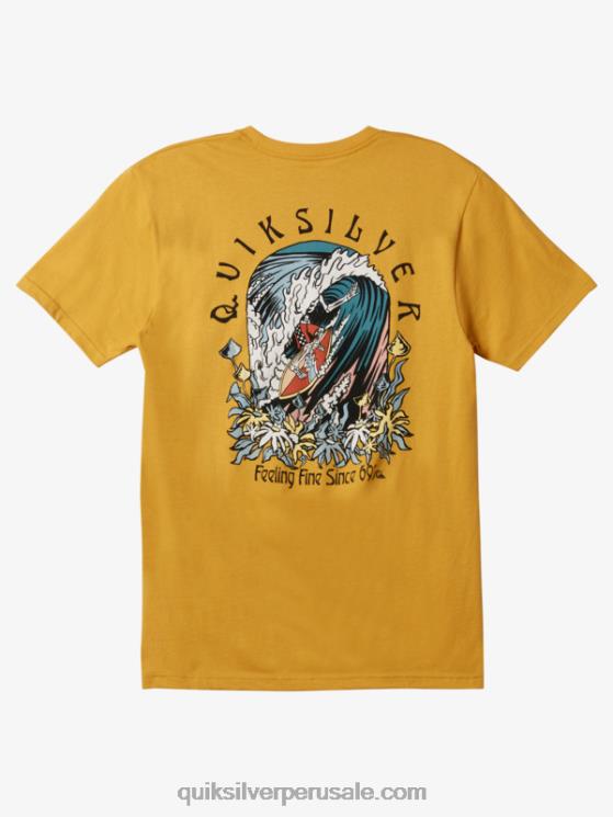 Quiksilver N8LNT1171 hombres oro brillante la camiseta original del barril