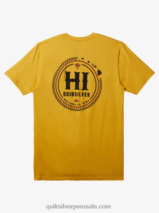 Quiksilver N8LNT117 hombres amarillo yema camiseta de superviviente de hawaii