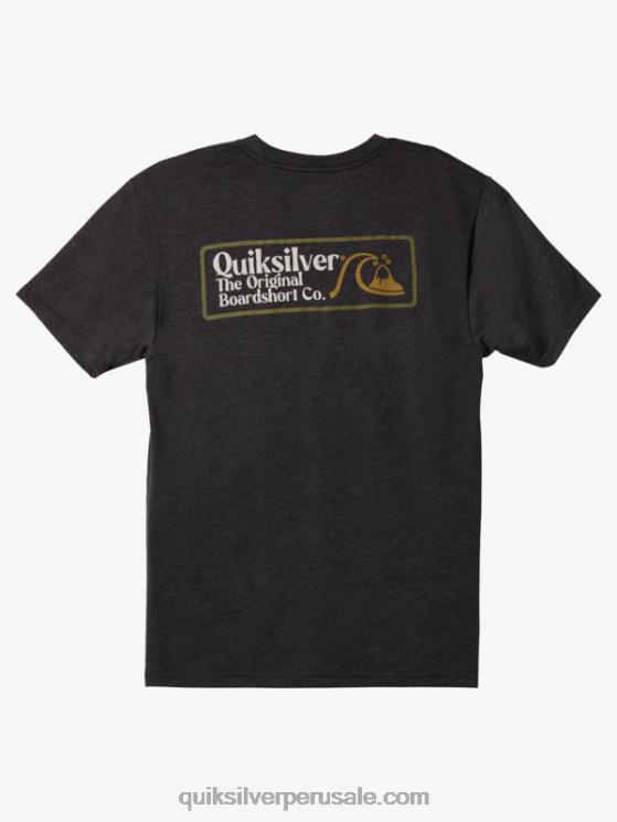 Quiksilver N8LNT1189 hombres brezo de carbón camiseta cuadrada biz mod