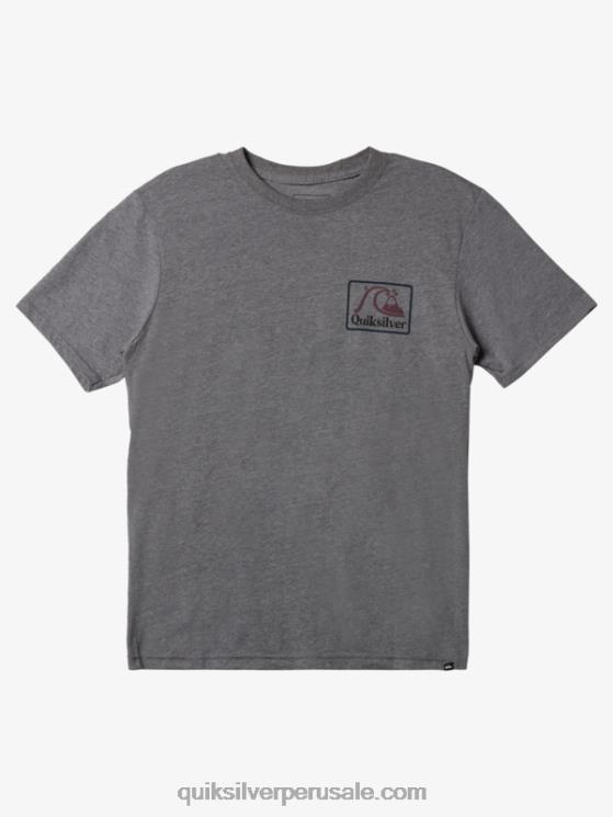 Quiksilver N8LNT1191 hombres brezo gris medio camiseta cuadrada biz mod