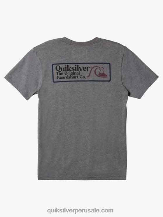Quiksilver N8LNT1191 hombres brezo gris medio camiseta cuadrada biz mod