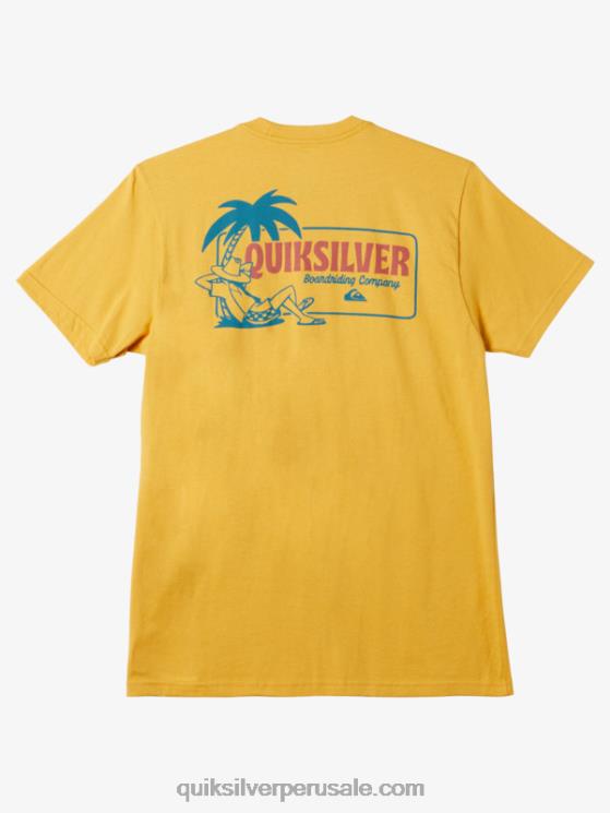 Quiksilver N8LNT1193 hombres oro brillante camiseta tiempo de descanso