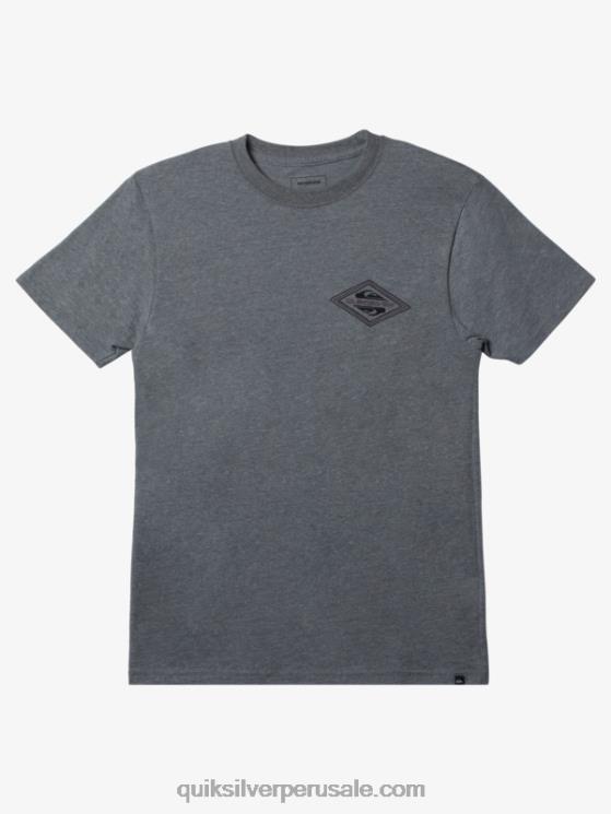 Quiksilver N8LNT1198 hombres brezo gris medio playera mod con logo invertido