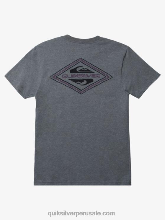 Quiksilver N8LNT1198 hombres brezo gris medio playera mod con logo invertido