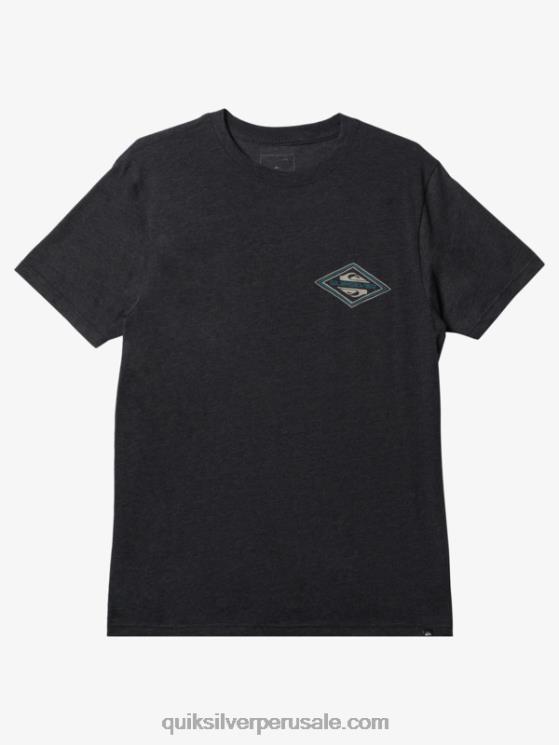 Quiksilver N8LNT1199 hombres brezo de carbón playera mod con logo invertido
