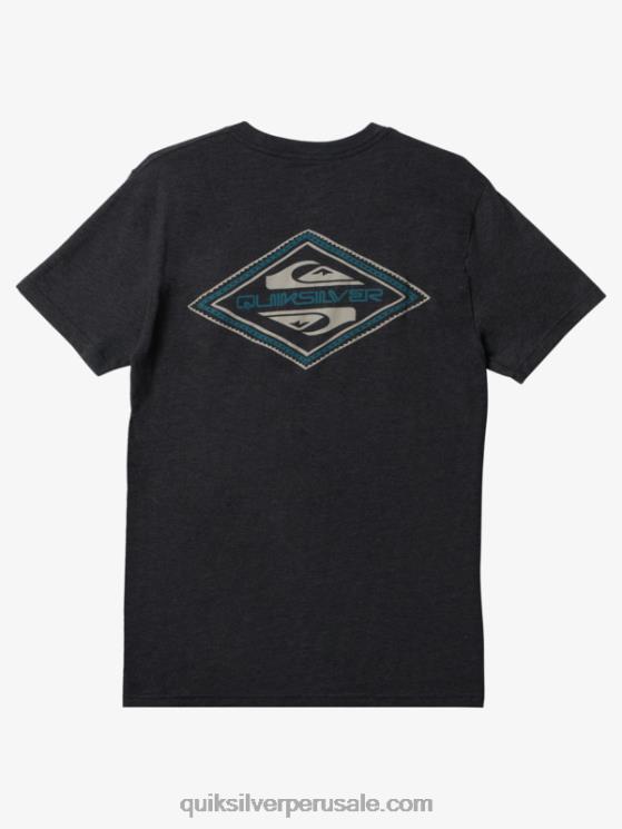 Quiksilver N8LNT1199 hombres brezo de carbón playera mod con logo invertido