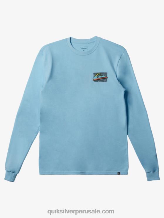 Quiksilver N8LNT1212 hombres cielo azul camiseta retro desteñida