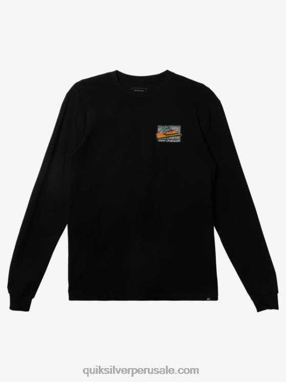 Quiksilver N8LNT1213 hombres negro camiseta retro desteñida