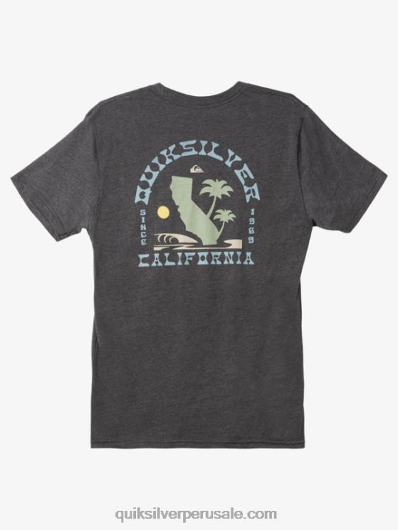 Quiksilver N8LNT1229 hombres brezo de carbón camiseta icónica del oeste de california
