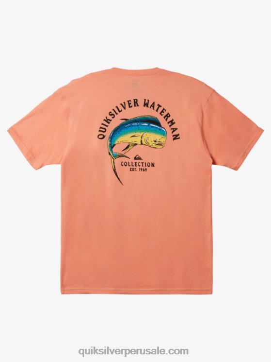 Quiksilver N8LNT1342 hombres rosa durazno tensión de waterman en la camiseta