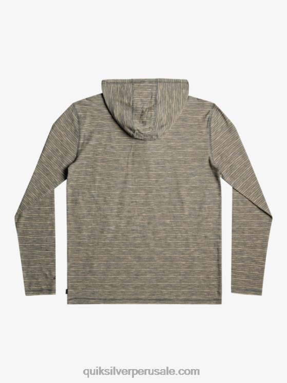 Quiksilver N8LNT1353 hombres kentin pizarra oscura camiseta de manga larga con capucha