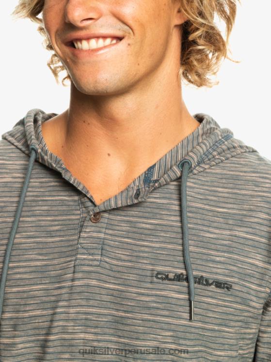 Quiksilver N8LNT1353 hombres kentin pizarra oscura camiseta de manga larga con capucha