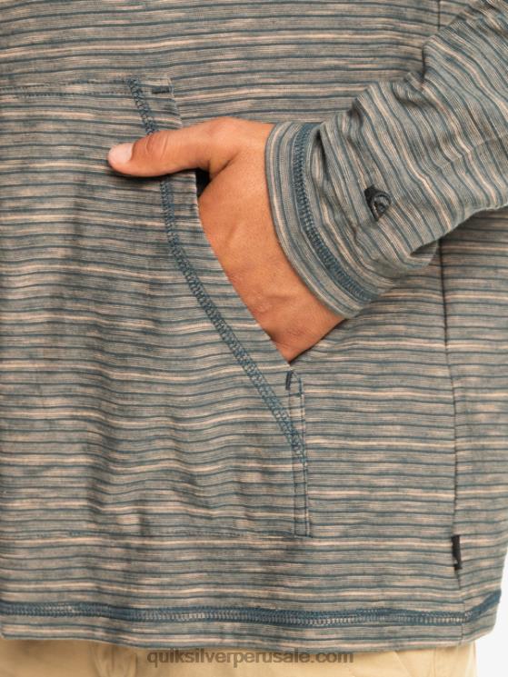 Quiksilver N8LNT1353 hombres kentin pizarra oscura camiseta de manga larga con capucha