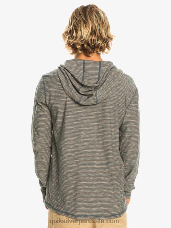 Quiksilver N8LNT1353 hombres kentin pizarra oscura camiseta de manga larga con capucha