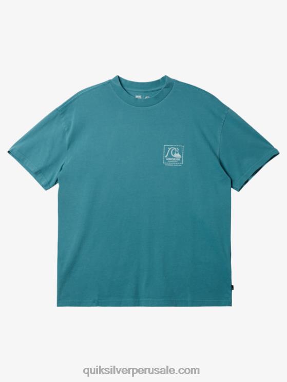 Quiksilver N8LNT1375 hombres azul bretaña camiseta de lona en blanco de gregg kaplan