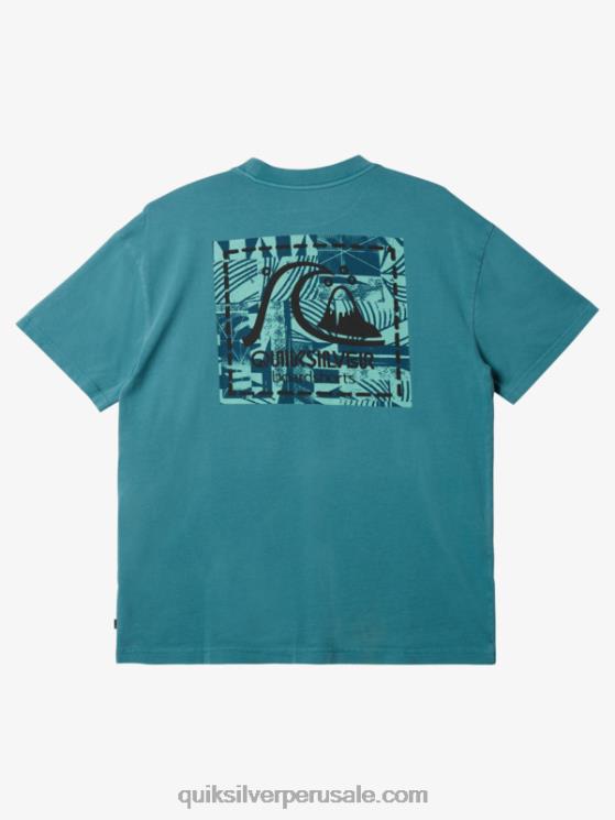 Quiksilver N8LNT1375 hombres azul bretaña camiseta de lona en blanco de gregg kaplan