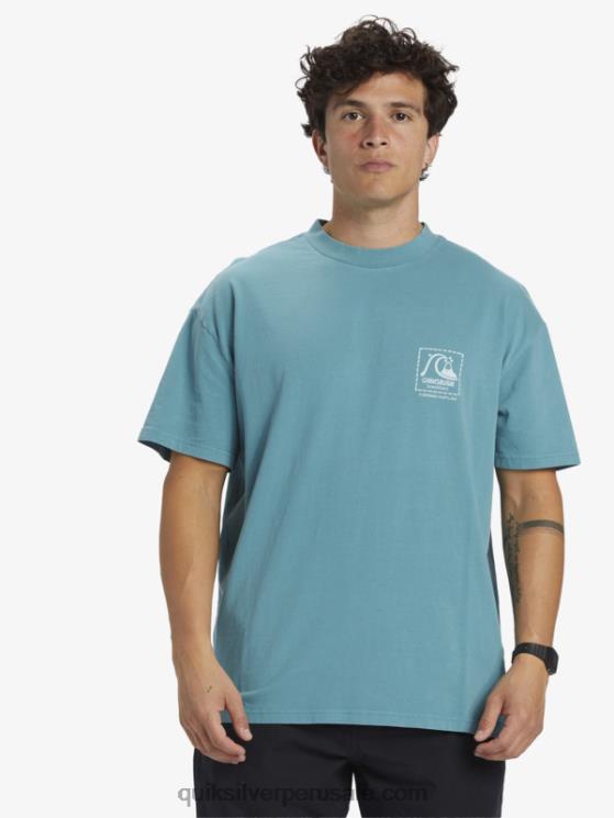 Quiksilver N8LNT1375 hombres azul bretaña camiseta de lona en blanco de gregg kaplan