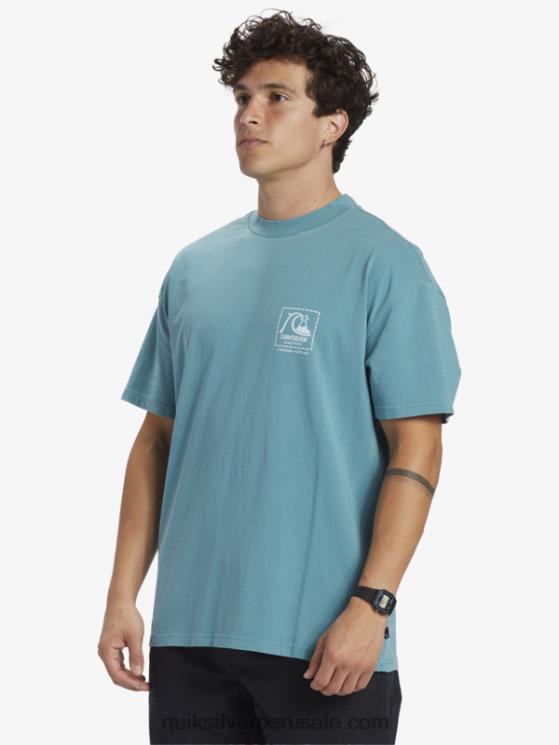 Quiksilver N8LNT1375 hombres azul bretaña camiseta de lona en blanco de gregg kaplan