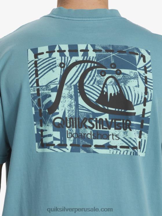 Quiksilver N8LNT1375 hombres azul bretaña camiseta de lona en blanco de gregg kaplan