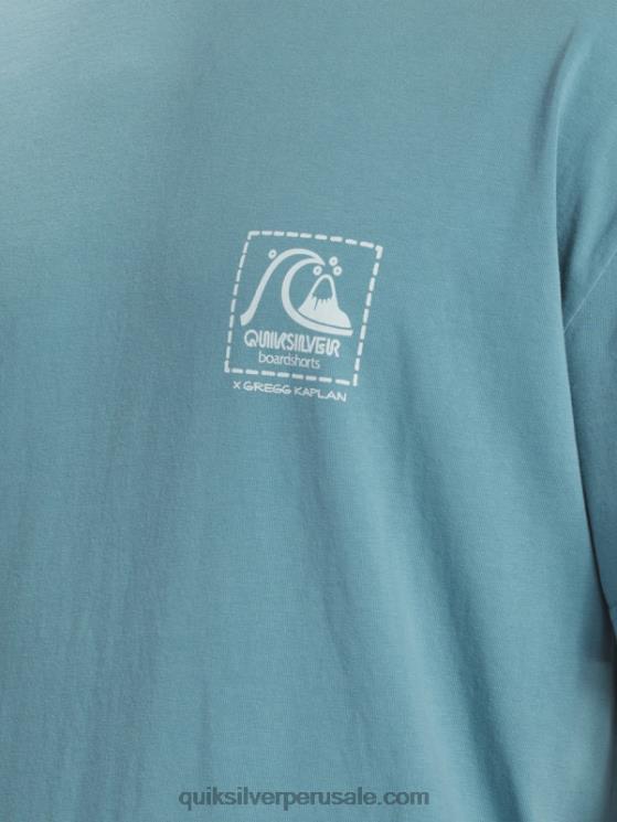 Quiksilver N8LNT1375 hombres azul bretaña camiseta de lona en blanco de gregg kaplan