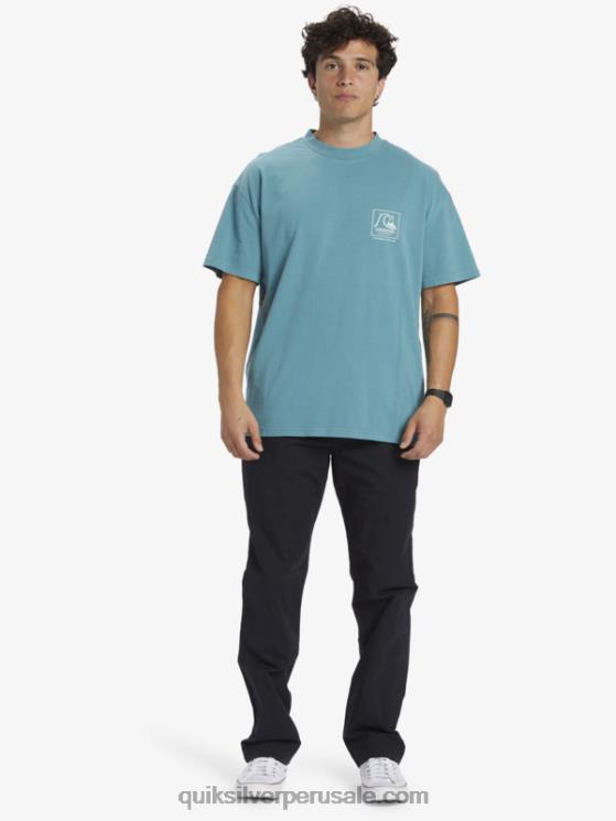 Quiksilver N8LNT1375 hombres azul bretaña camiseta de lona en blanco de gregg kaplan