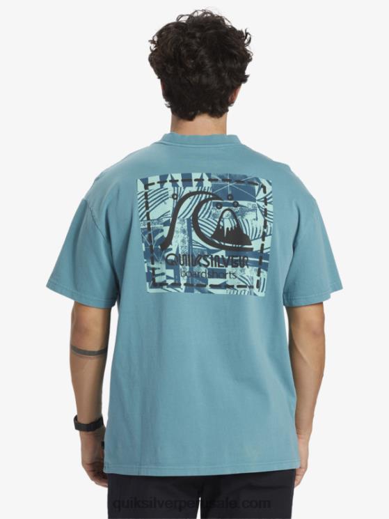 Quiksilver N8LNT1375 hombres azul bretaña camiseta de lona en blanco de gregg kaplan