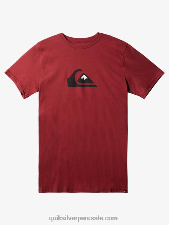 Quiksilver N8LNT1384 hombres vino rubí camiseta con logo de comp