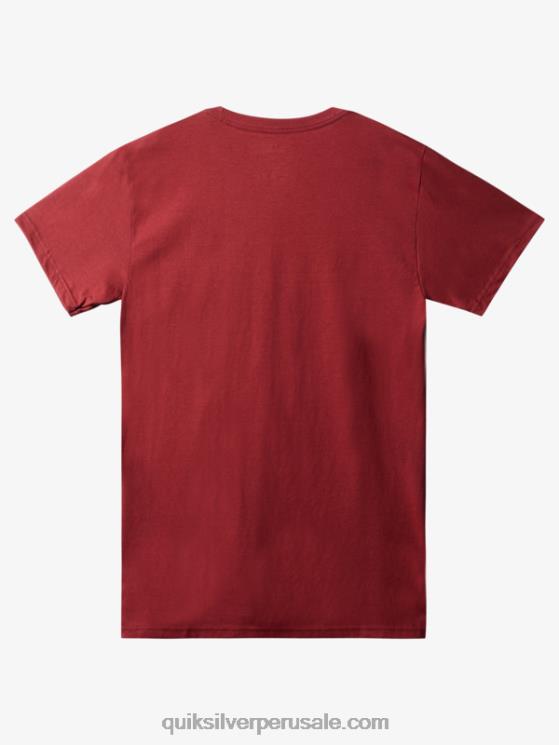 Quiksilver N8LNT1384 hombres vino rubí camiseta con logo de comp