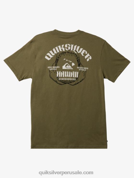 Quiksilver N8LNT1422 hombres trébol de cuatro hojas hawaii gran mordida camiseta