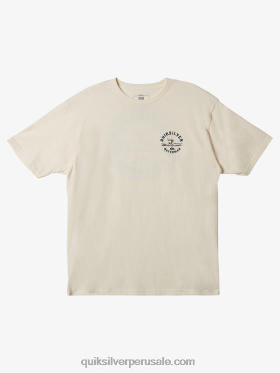 Quiksilver N8LNT1481 hombres blanco antiguo camiseta fuera de borda qs waterman
