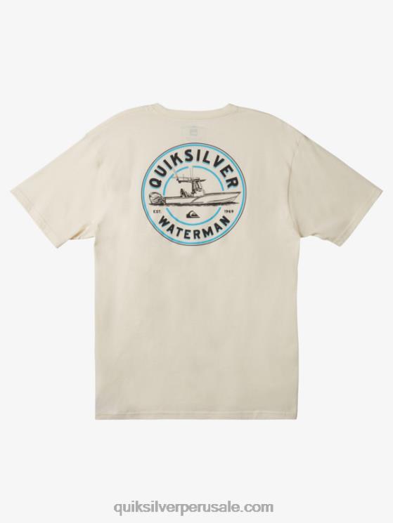 Quiksilver N8LNT1481 hombres blanco antiguo camiseta fuera de borda qs waterman