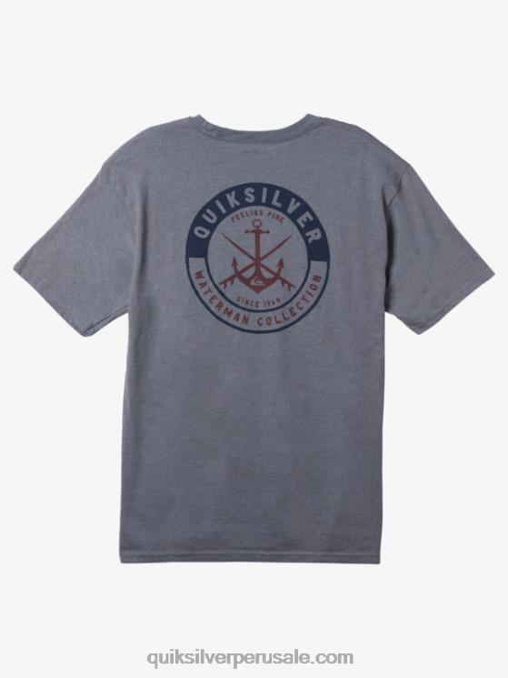 Quiksilver N8LNT1483 hombres brezo gris medio camiseta de sesiones despreocupadas de waterman