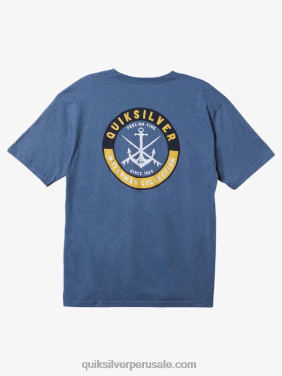 Quiksilver N8LNT1484 hombres alférez azul brezo camiseta de sesiones despreocupadas de waterman