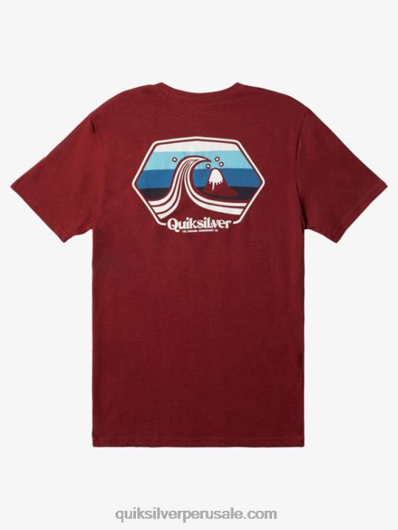 Quiksilver N8LNT1512 hombres vino rubí camiseta de puerto de escala